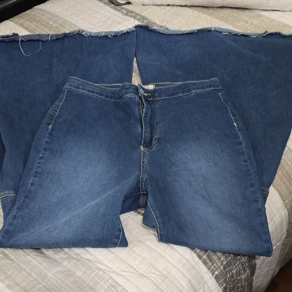 We The Free Blue Flare & Wide Leg Jeans